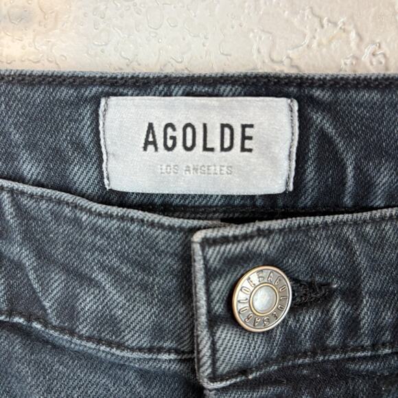 AGOLDE Pinch Waist High Rise Kick Washed Black Size 31 Style A095D-1046 - Picture 6 of 7